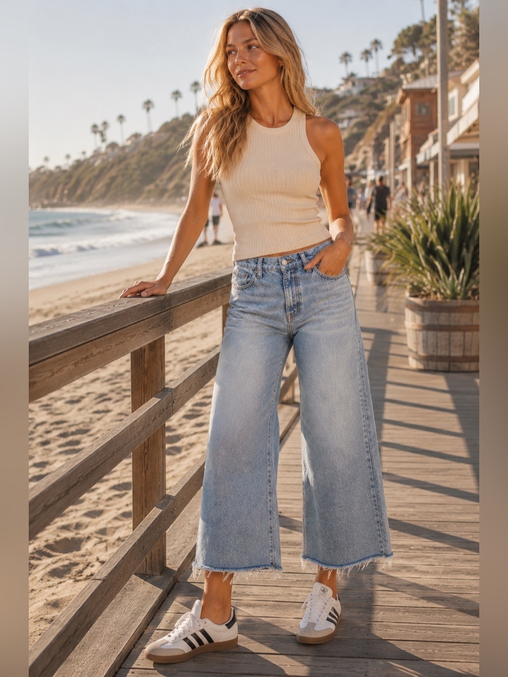 “ South Bay “ Wide Leg Jeans | Light Wash